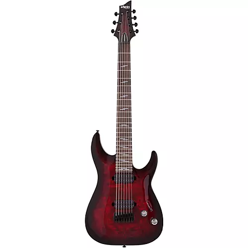 Schecter Guitar Research Omen Elite 7-String Electric Guitar See-Thru Blue Burst - musicians--Friend