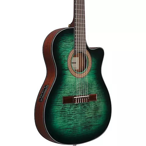 Ibanez GA35FMTCE Flamed Maple Top Classical Acoustic-Electric Guitar Emerald Burst - musicians--Friend