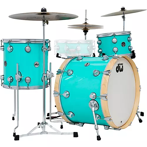 DW 3-Piece Collector's Series Santa Monica Shell Pack With Satin Chrome Hardware Sea Foam Green - musicians--Friend