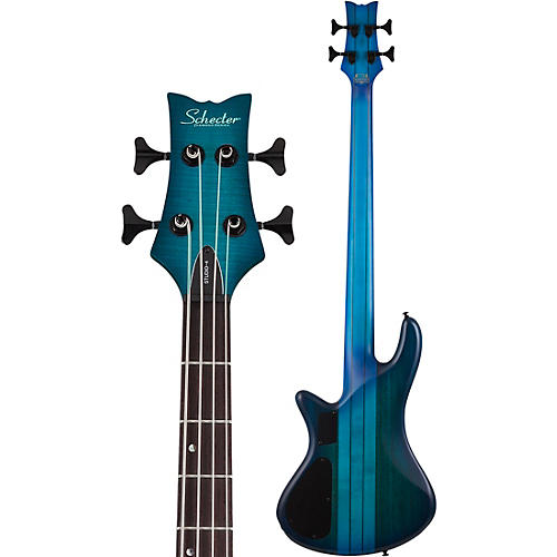 Schecter Guitar Research Stiletto Studio-4 Electric Bass Guitar Ocean Blue Burst - musicians--Friend