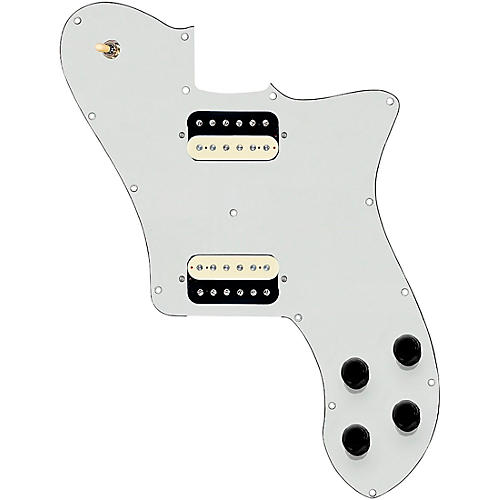 920D Custom Loaded Pickguard for '72 Deluxe Telecaster With Uncovered Roughnecks Humbuckers White - musicians--Friend