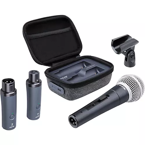 NUX B-3RC 2.4GHz Wireless Mic System Dynamic Mic Bundle With Recharging Case Black - musicians--Friend