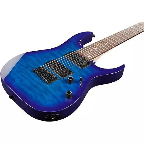 Ibanez GRG7221QA 7-String Electric Guitar Transparent Blue Burst - musicians--Friend