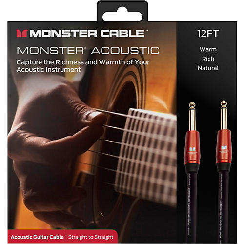 Monster Cable Prolink Acoustic Pro Audio Instrument Cable 12 ft. Black - musicians--Friend