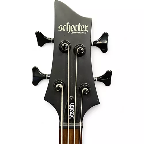 Used Schecter Guitar Research Stiletto Stealth 4 Stealth Electric Bass Guitar Stealth - musicians--Friend