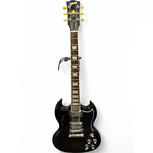 Used 2011 Gibson 50th Anniversary SG Standard 24 Black Solid Body Electric Guitar Black - musicians--Friend