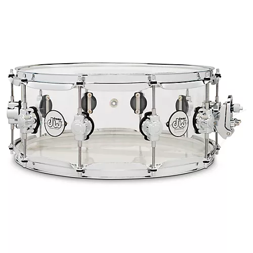 DW Design Series Acrylic Snare Drum With Chrome Hardware 14 x 6 in. Clear - musicians--Friend