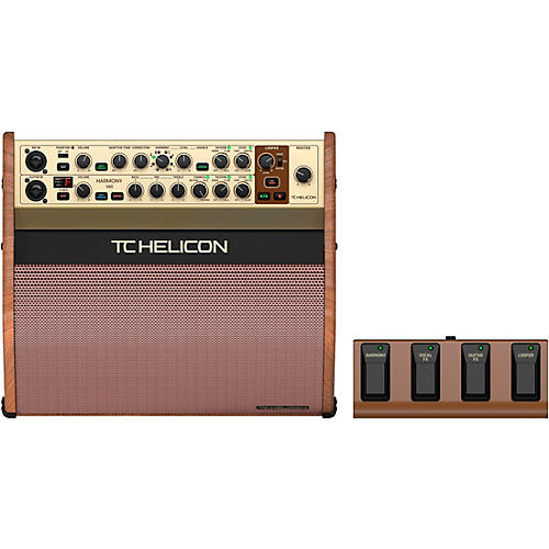 TC Helicon HARMONY V60 60 Watt 2-Channel Acoustic Amplifier with Vocal Processing Brown - musicians--Friend