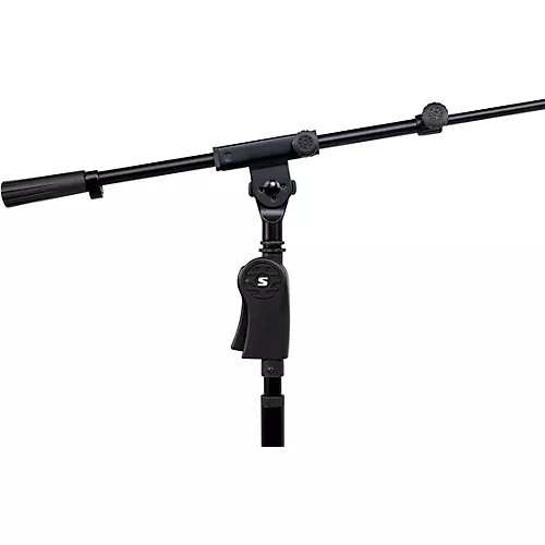 Shure Deluxe Tripod Mic Stand with Telescoping Boom and Pistol Grip One-Handed Clutch Black - musicians--Friend