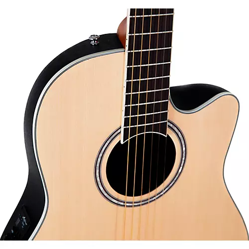 Applause AB24CS-4S Traditional Series Mid-Depth Spruce Nylon-String Classical Acoustic-Electric Guitar Natural - musicians--Friend