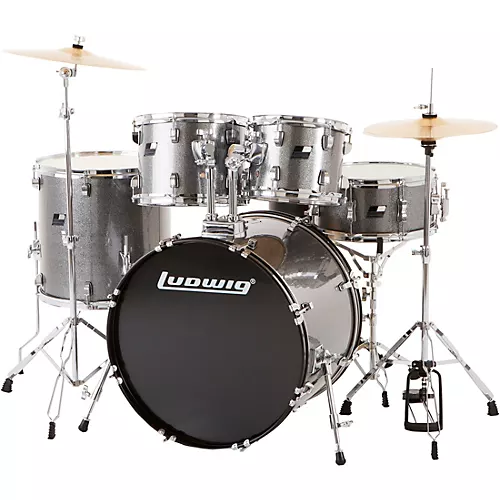 Ludwig BackBeat Complete 5-Piece Drum Set With Hardware and Cymbals Metallic Purple Mist - musicians--Friend