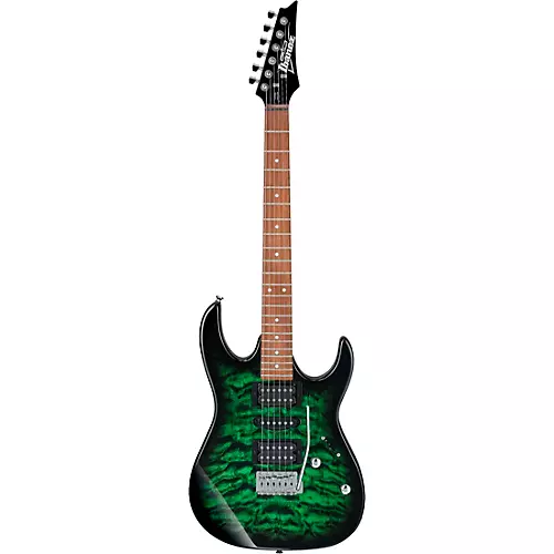 Ibanez GRX70QA GIO RX Series Electric Guitar Transparent Green Burst - musicians--Friend