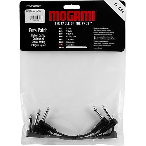 Mogami Pure Patch Pedal/Effects Cables 3-Pack 18 in. - musicians--Friend