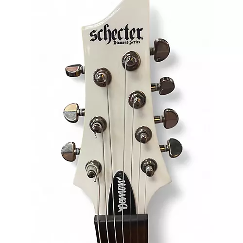 Used Schecter Guitar Research Demon 7 String White Solid Body Electric Guitar White - musicians--Friend