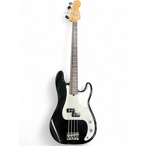 Used 2000 Fender American Standard Precision Bass Black Electric Bass Guitar Black - musicians--Friend