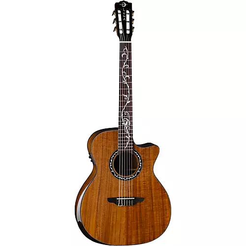 Luna Vineyard Koa Bevel Nylon-String Cutaway Acoustic-Electric Gloss Natural - musicians--Friend