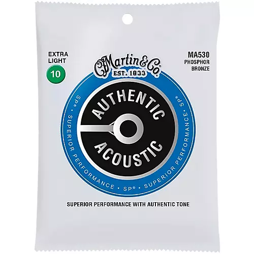 Martin MA530 SP Phosphor Bronze Extra-Light Authentic Acoustic Guitar Strings - musicians--Friend