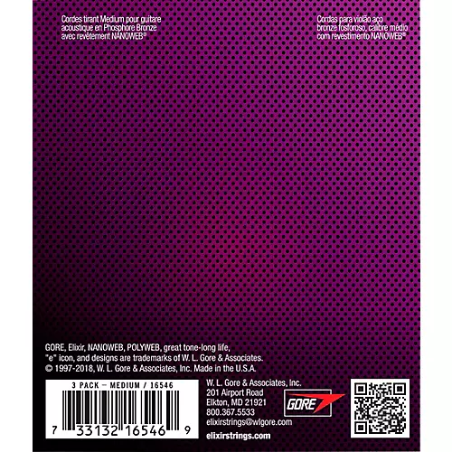 Elixir BONUS PACK! NANOWEB Phosphor Bronze Medium Acoustic Guitar Strings 3-Pack - musicians--Friend