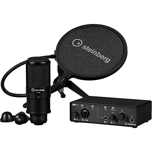 Steinberg IXO12 B Podcast Pack with Mic, Table Top Stand, & Pop Screen - musicians--Friend