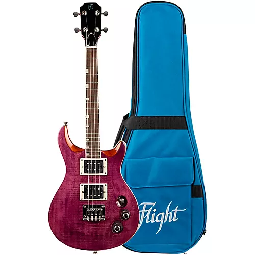 Flight Vanguard Solid Body Electric Ukulele Transparent Purple - musicians--Friend