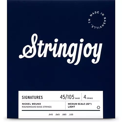Stringjoy Signatures 4 String Medium Scale Nickel Wound Bass Guitar Strings 45 - 100 - musicians--Friend