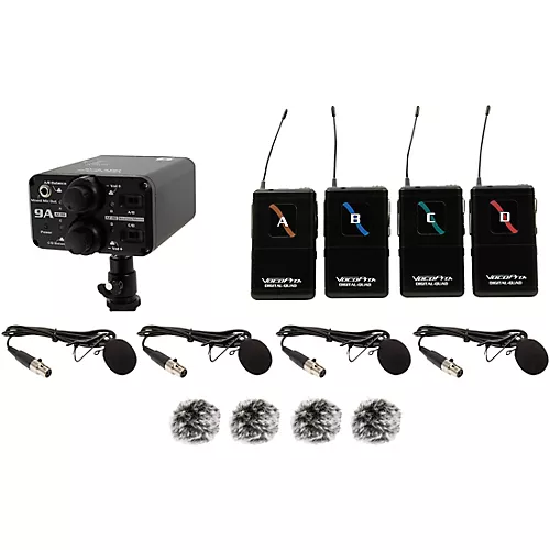 VocoPro FIELD-QUAD-B Portable 4 Lavalier Field/Camera-Mountable Wireless Microphone System, 902-927.2mHz Band 12 - musicians--Friend