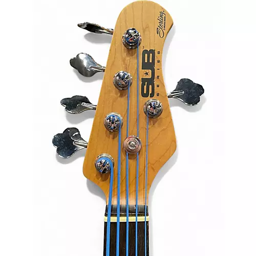 Used Sterling by Music Man Ray5 5 String Blue Electric Bass Guitar Blue - musicians--Friend
