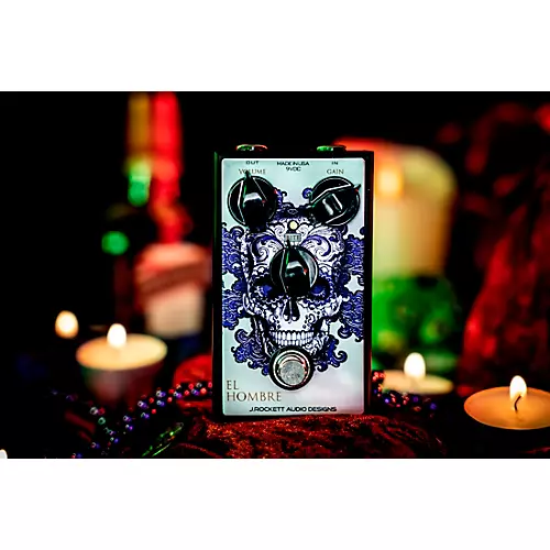 J.Rockett Audio Designs EL Hombre Overdrive Effects Pedal Silver/Purple/White - musicians--Friend
