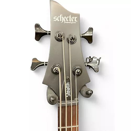 Used Schecter Guitar Research STEALTH  4 STRG BASSD SATIN BLACK Electric Bass Guitar SATIN BLACK - musicians--Friend