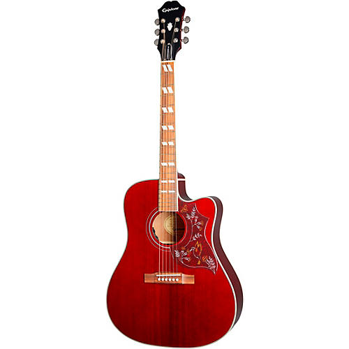 Epiphone Hummingbird EC Studio Limited-Edition Acoustic-Electric Guitar Wine Red - musicians--Friend
