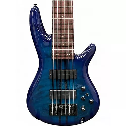 Used 2022 Ibanez ANB306 Adam Nitti SP Trans Blue Electric Bass Guitar Trans Blue - musicians--Friend
