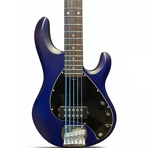 Used Sterling by Music Man Ray5 5 String Blue Electric Bass Guitar Blue - musicians--Friend