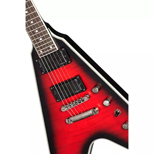 Epiphone Dave Mustaine Flying V Prophecy Electric Guitar Aged Dark Red Burst - musicians--Friend