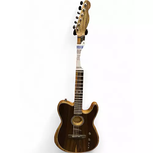 Used Fender AMERICAN ACOUSTISONIC TELECASTER EXOTIC Natural Acoustic Electric Guitar Natural - musicians--Friend