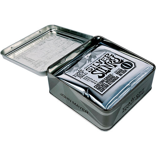 Ernie Ball John Mayer Silver Slinky Nickel Wound Electric Guitar Strings 3-Pack Tin 10.5 - 47 - musicians--Friend
