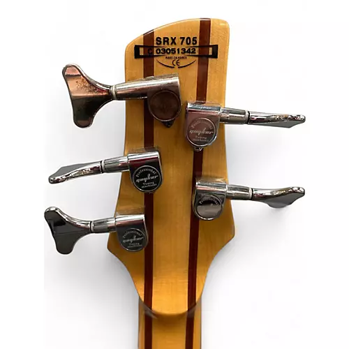 Used Ibanez SRX705 5 String Natural Electric Bass Guitar Natural - musicians--Friend