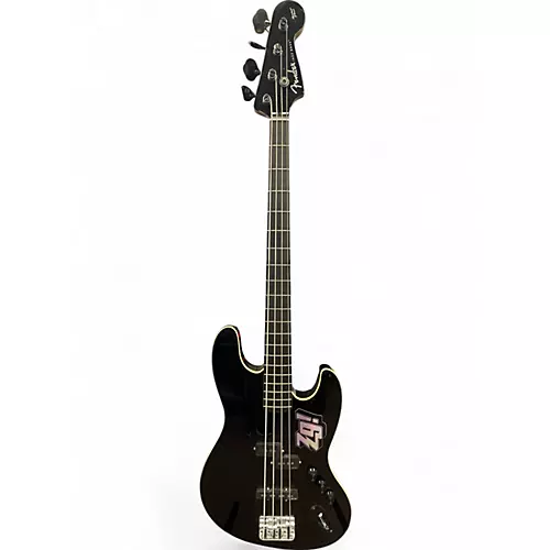 Used Fender Aerodyne Jazz Bass Black Electric Bass Guitar Black - musicians--Friend