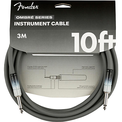 Fender Ombre Straight to Straight Instrument Cable 10 ft. Silver Smoke - musicians--Friend