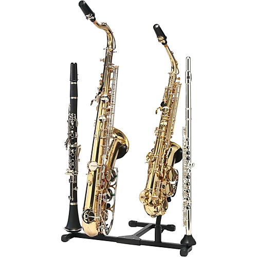 Titan Folding Alto and Tenor Double Saxophone Stand With Double Flute or Double Clarinet Peg - musicians--Friend