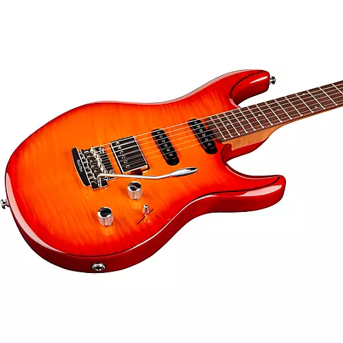 Ernie Ball Music Man Luke 3 HSS Flame Maple Top Rosewood Fingerboard Electric Guitar Cherry Burst - musicians--Friend