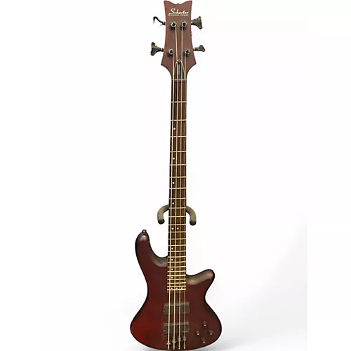 Used Schecter Guitar Research Stiletto Custom 4 String Burgundy Electric Bass Guitar Burgundy - musicians--Friend