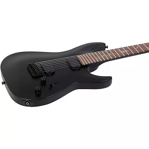 Schecter Guitar Research Damien-7 7-String Electric Guitar Satin Black - musicians--Friend