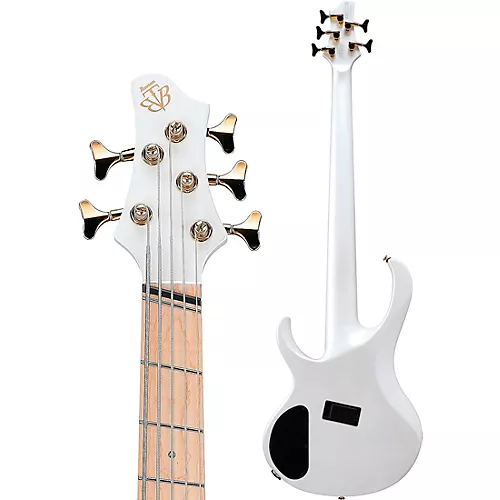 Ibanez BTB605MLM 5-String Multi-Scale Electric Bass Guitar Pearl White Matte - musicians--Friend