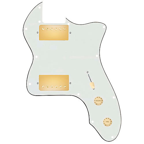 920D Custom 72 Thinline Tele Loaded Pickguard With Gold Cool Kids Humbuckers & Aged White Knobs Black - musicians--Friend