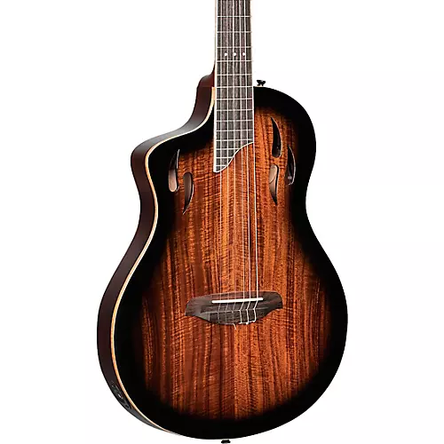 Ortega TourPlayer Deluxe Left-Handed Nylon-String Acoustic-Electric Guitar Tobacco Burst - musicians--Friend