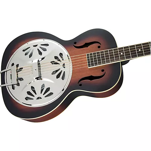 Gretsch Guitars G9220 Bobtail Round-Neck Resonator Guitar, Spider Cone 2-Color Sunburst - musicians--Friend