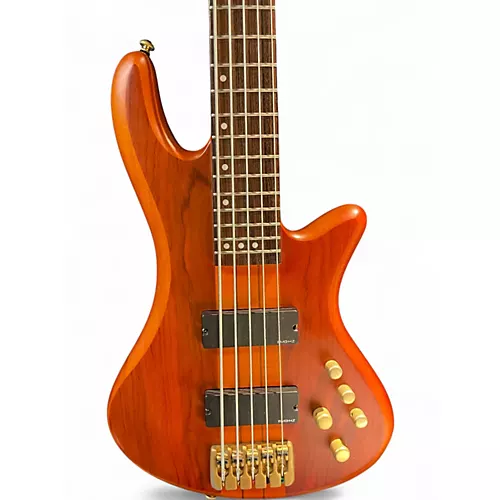 Used Schecter Guitar Research Stiletto Studio 5 String Satin Honey Electric Bass Guitar Satin Honey - musicians--Friend