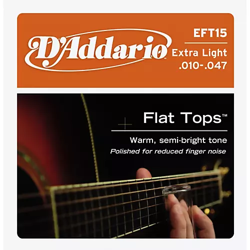 D'Addario EFT15 Flat Top PB Extra Light Acoustic Guitar Strings - musicians--Friend