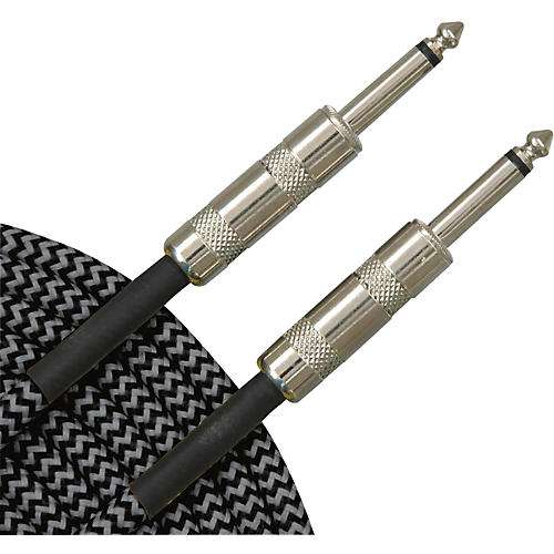 Musician's Gear Standard Instrument Cable Tweed-20 ft.-Black and Silver (2 Pack) - musicians--Friend