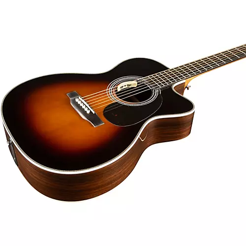 Martin Custom Shop OM Cutaway 1935 European Spruce-East Indian Rosewood Acoustic-Electric Guitar Sunburst - musicians--Friend